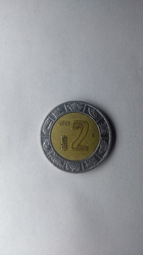 Moneda 2 Pesos Año 2005 México Bimetálica