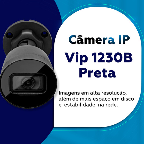 Kit 9 Câmeras Ip 2 Megas 30m Vip 1230 B Black G4 Intelbras Cor Preto