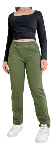 Jogging Recto Mujer Tiro Alto Abrigado Darlon Soft