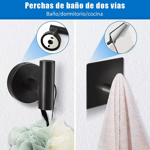 Set De Accesorios Para Baño Juego Toallero Negro 20 Pcs