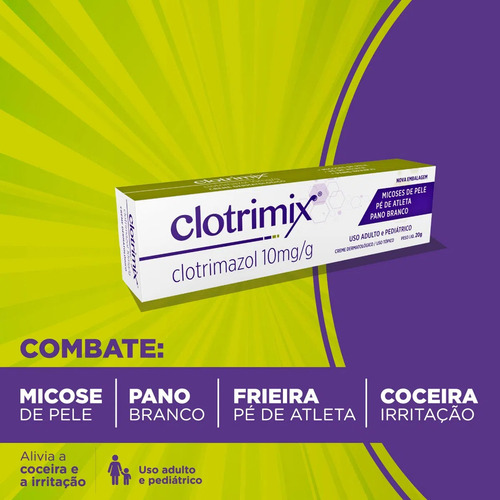 Kit Clotrimix C/1 Esmalte 7ml E 1 Creme 20gr