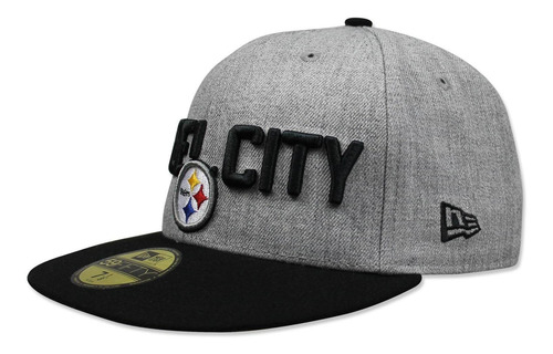 Gorra New Era 5950 Nfl 2018 Steelers Draft Gris/negro