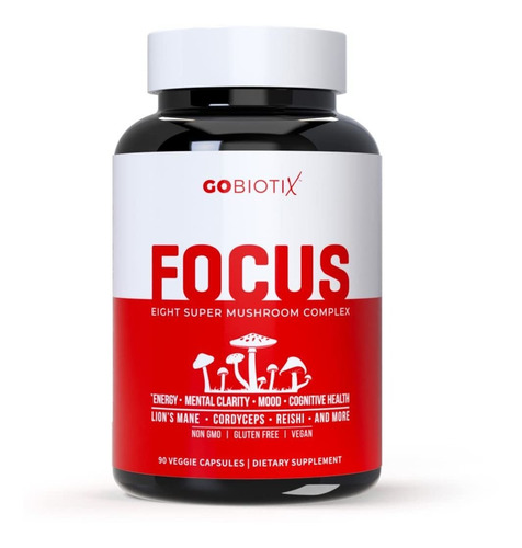 Gobiotix Focus Mushroom Supplement Complex Lions Mele, Cordy