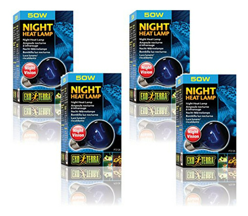 Lámpara Exo Terra Night-glo Moonlight A19, 50w (4 Pack)