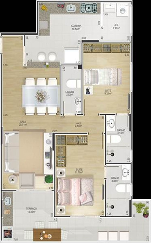 Imagem 8 de 13 de Apartamento, 2 Dorms Com 89 M² - Canto Do Forte - Praia Grande - Ref.: Gim603735 - Gim603735