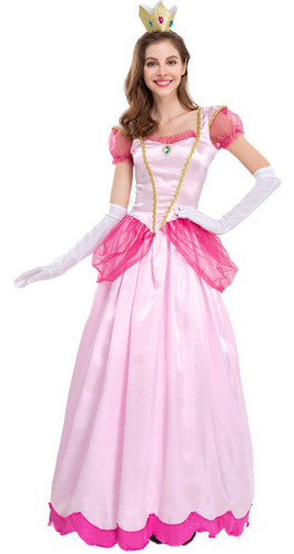 Vestido De Princesa Peach Disfraz Adulto Fiesta De Halloween 2024