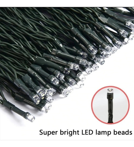 Imagen 3 de 5 de Pack 3 Luces Guirnalda Solar 100 Led Multicolor 10 Metros