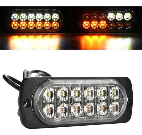 12-24v Camión Coche 12 Led Flash Estroboscópico Advertencia