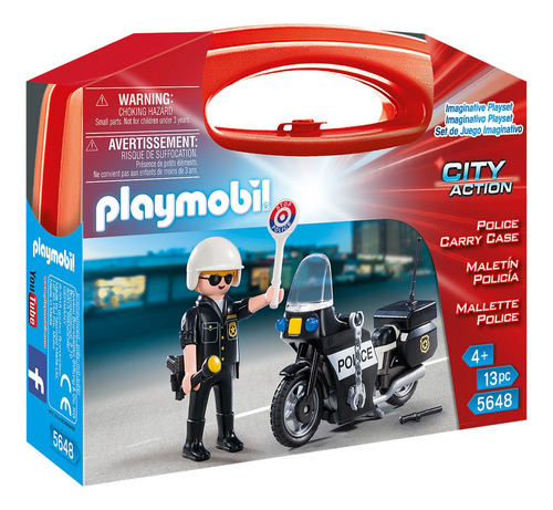 Figura Armable Playmobil City Action Maletín Policía 13 Pc