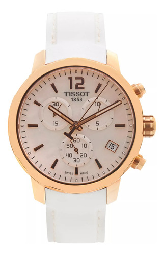Reloj Tissot T0954173611700 42 Mm Blanco/perla Oro Rosa Blanco