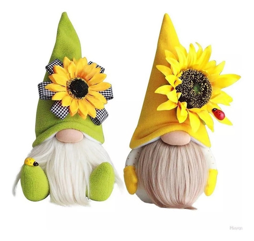 2 Muñeca Gnomos Girasol Navidad Halloween Decoracion Adornos