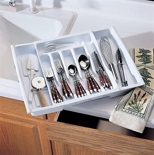 Bandeja Ajustable Para Cubiertos Color Blanco Rubbermaid
