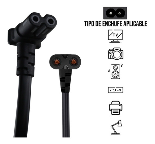 Imagen 2 de 10 de Cable Alimentación 1.55 Metros Smart Tv Ps4 Ps5 Xbox One