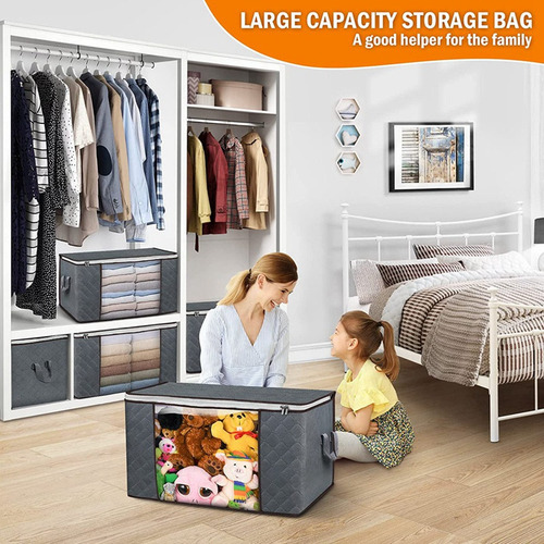 Bolsas De Almacenamiento De 80 L, Paquete De 6 Contenedores
