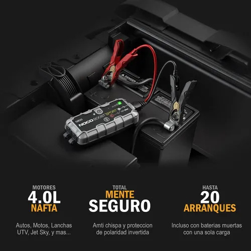 Arrancador Portatil Noco GB20 Auto Moto Ion Litio 500a USB