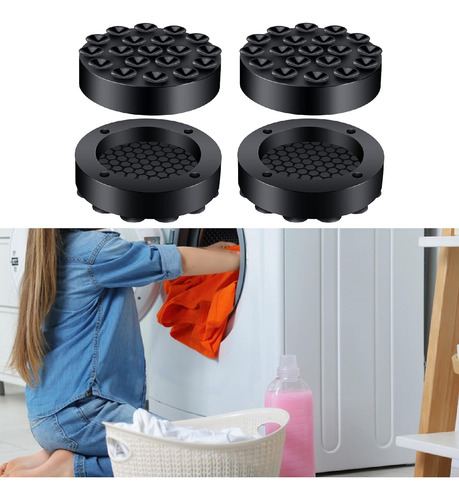 Almohadillas Antivibración Para Lavadora, Pedestales Negro
