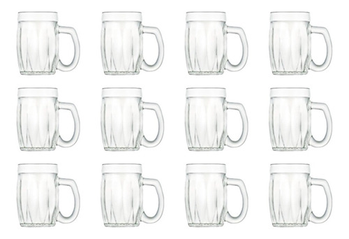 Jarro Vaso Cervecero Chopp X12 Vidrio Baviera 361cc