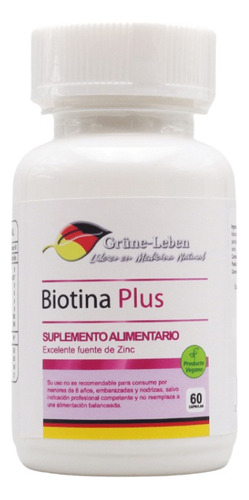 Suplemento En Cápsula Grune-leben  Suplemento Biotina Plus Sabor Propio En Frasco 60 Un