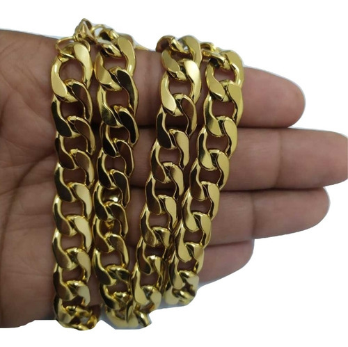 Imagem 10 de 10 de Corrente Masculina Dourada 70 Cm Garantia E Nota Fiscal