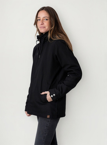 Chaqueta Térmica Mujer Algodón Canvas Interior Sherpa Con Gorro Desmontable Y Cierres Ykk® Geike Lenga®