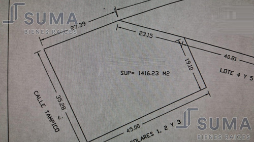 Terreno En Venta En Col. Guadalupe, Tampico Tamaulipas.
