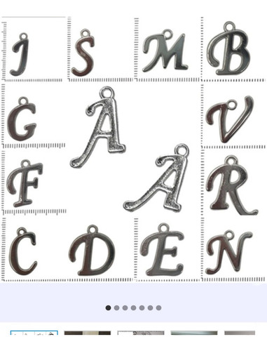 15 Dijes-letras-inicial Metal P/cintas-souvenir+ Llaveros