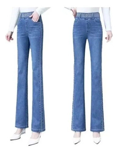 Jeans Elásticos De Cintura Alta Para Mujeres [u]
