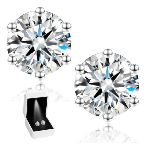 Pendientes De Tuerca De Moissanita, 1 Ct Color Df Corte Idea
