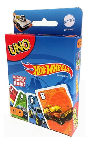 Juego De Cartas Uno Hot Wheels De 2 A 10 Jugadores