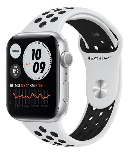 Apple Watch Nike (GPS) Series 6 44mm caja 44mm de  aluminio correa  gris y negra A2292
