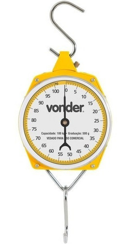 Imagem 1 de 3 de Balança Suspensa Tipo Relógio 100 Kg Com Gancho - Vonder