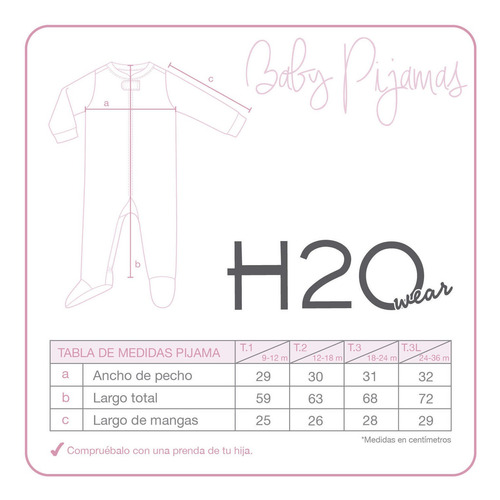 Pijama Bebé Niña Entero C/gorro Polar Sustentable Rosado H2o