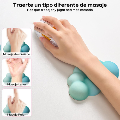 3pcs Nube Ergonómicos Reposa Muñecas Con Base De Pu