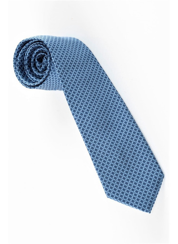 Corbata Semipitillo En Poliéster Azul Oscuro Con Textura 