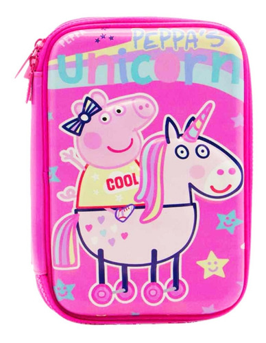 Imagen 4 de 10 de Cartuchera Peppa Pig 2 Pisos Goma Eva 3d Licencia Oficial