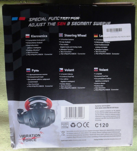Control Volante Pedales Palanca 5 En 1 Para Pc Ps3 Ps2 Xbox