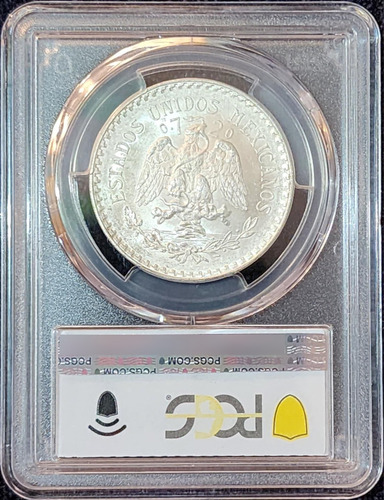 Un Peso Resplandor 1944 Certificada Por Pcgs Ms65