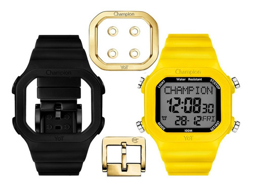 Relógio Champion Digital Yot Troca Pulseira Original 2 Cores