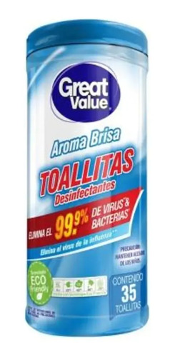 Toallitas Desinfectantes Great Value 4 Botes Con 35 Pzas C/u | Meses ...
