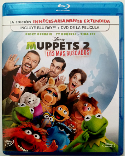 Muppets 2 Los Más Buscados Bluray + Dvd Tina Fey Disney (Usado)