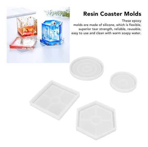 Posavasos Cuadrados Redondos De Resina, 4 Piezas, Para Manua