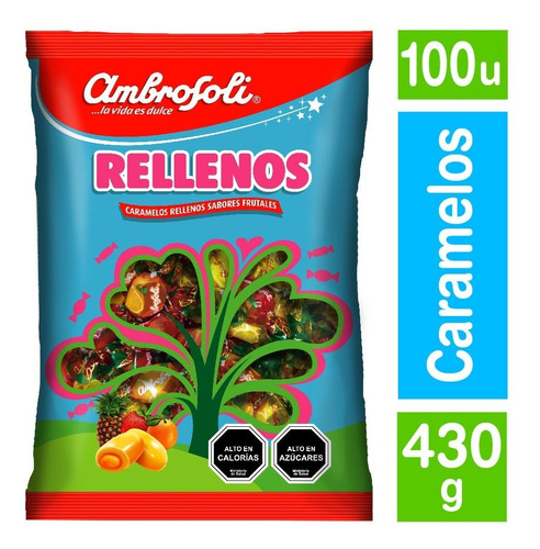 Caramelos Rellenos Sabores Frutales De Ambrosoli - (100 Un).