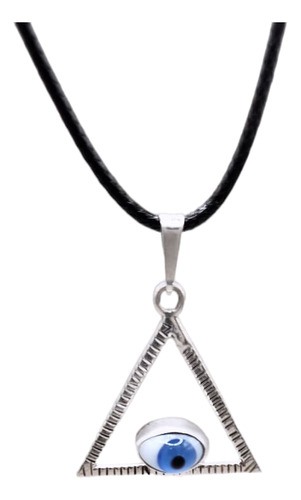 Collar Con Colgante De Ojo Triangular Plata Ley 925