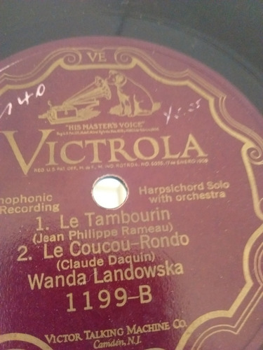 Wanda Landowska Disco Pasta Victrola 1199 C24