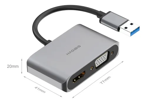 acoso A veces a veces empresario Adaptador Usb A Hdmi + Vga + Usb Tarjeta Video Externa 1080p