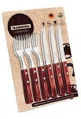 Set 24 Cubiertos Tramontina Polywood Cuchillo + Tenedor S/m