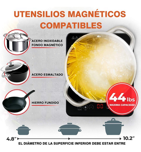 Imagen 5 de 7 de Parrilla Eléctrica Inducción 1200w 110v, 6 Funciones Cocción