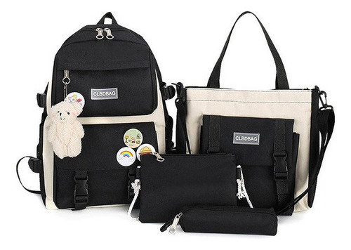 Bolso Lona Adolescentes Conjunto Bolso Escolar Bolsa De Oso