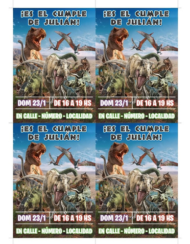 Invitaciones Whatsapp Imprimibles Dinosaurios Jurassic World