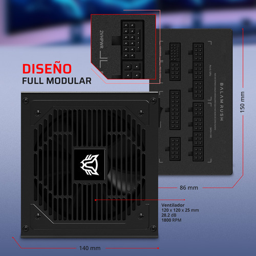 Fuente De Poder Magnetar 1000zr Atx 3.0 1000w Legend Negro